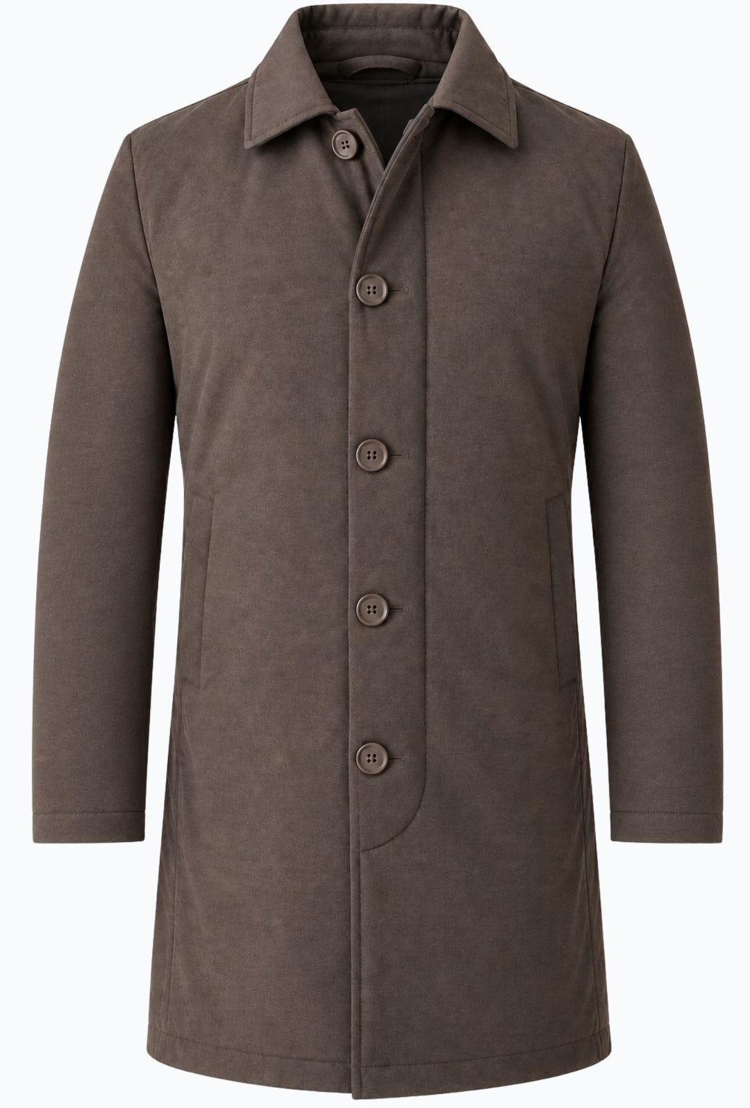 Trench Uomo invernale Double Face Tessuto tecnico  misto lana - MORO