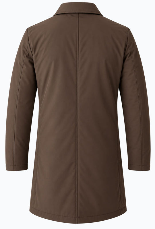 Trench Uomo invernale Double Face Tessuto tecnico  misto lana - MORO
