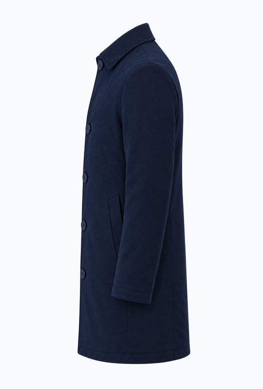 Trench Uomo invernale Double Face Tessuto tecnico  misto lana - BLU NAVY