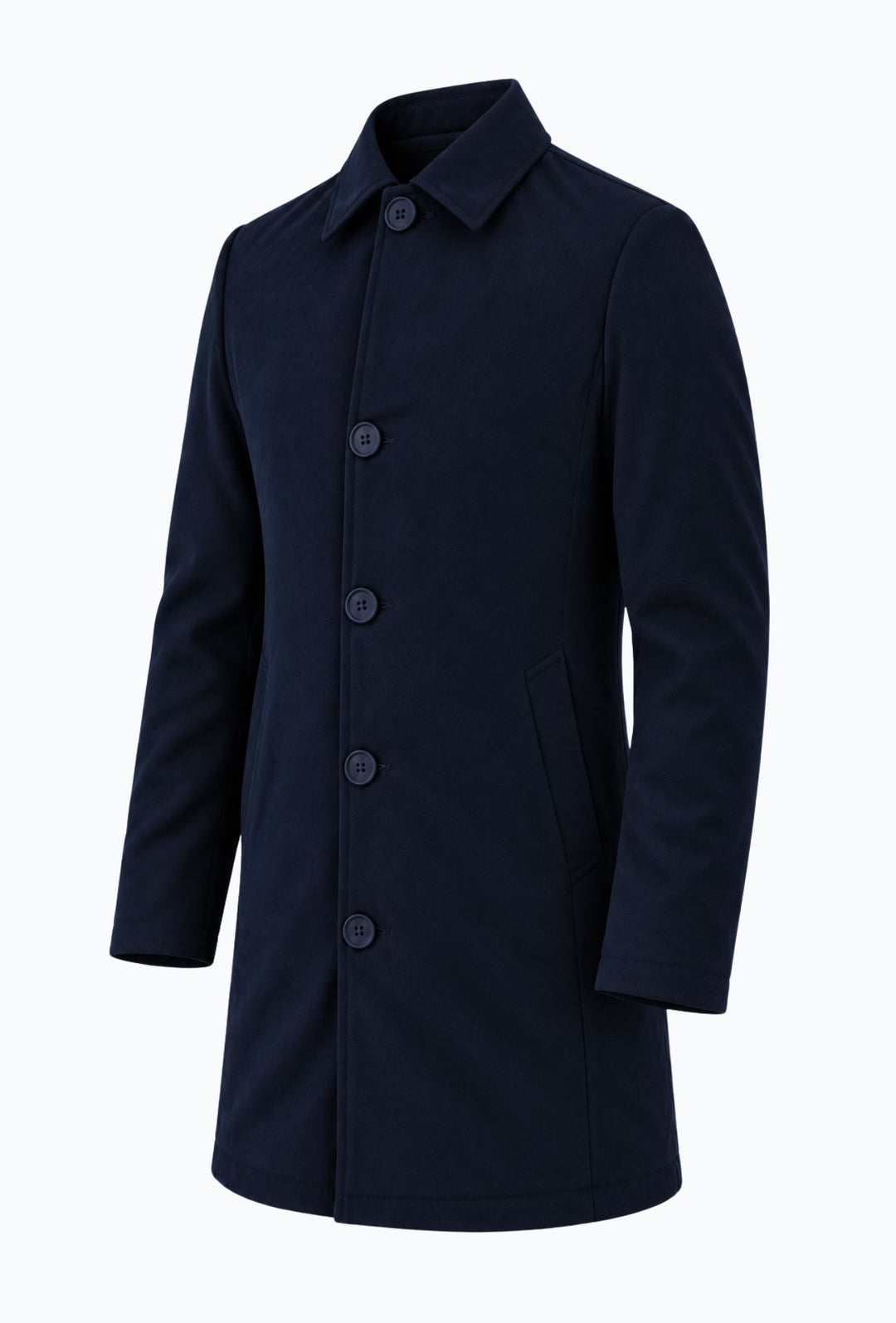 Trench Uomo invernale Double Face Tessuto tecnico  misto lana - BLU NAVY