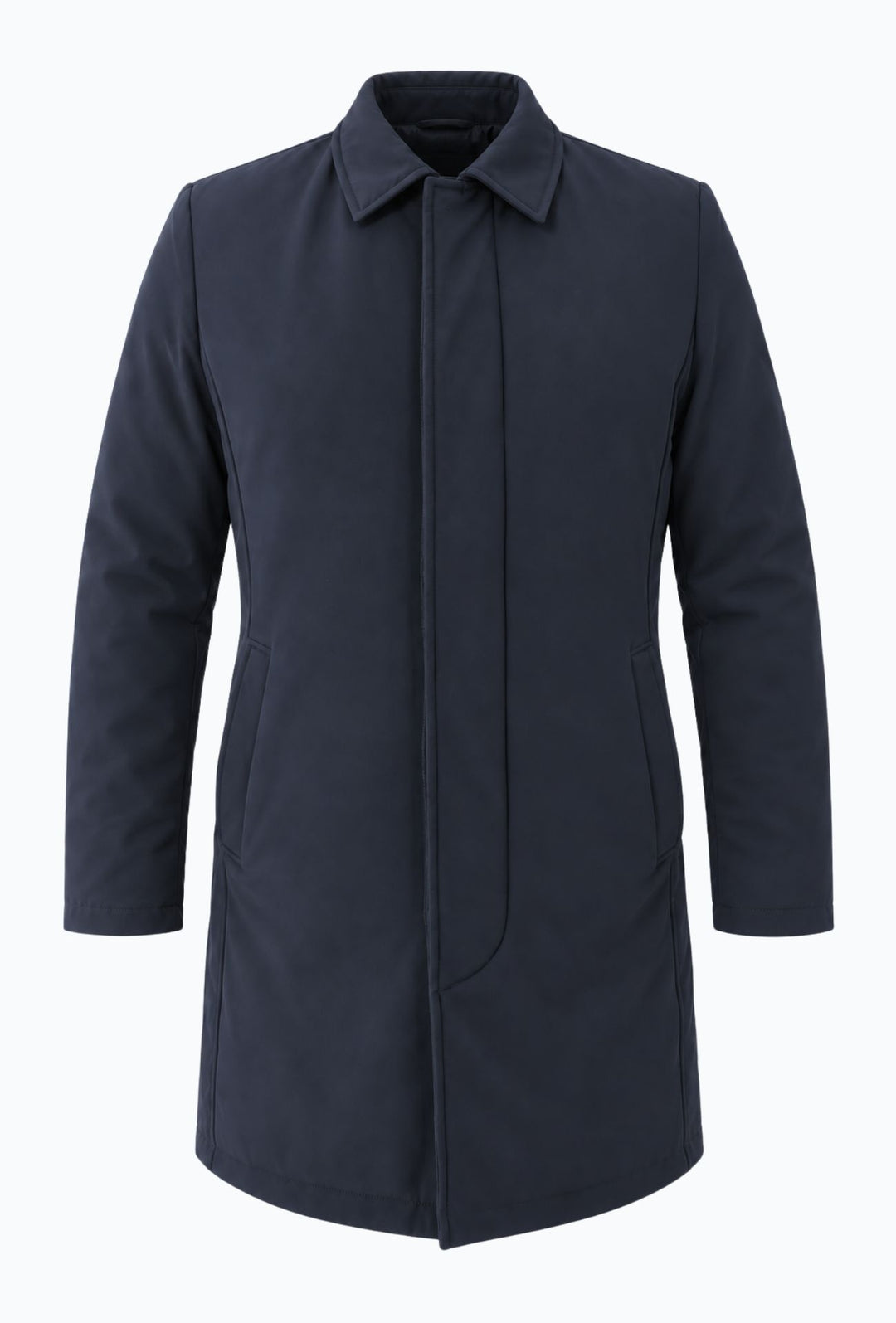 Trench Uomo invernale Double Face Tessuto tecnico  misto lana - BLU NAVY