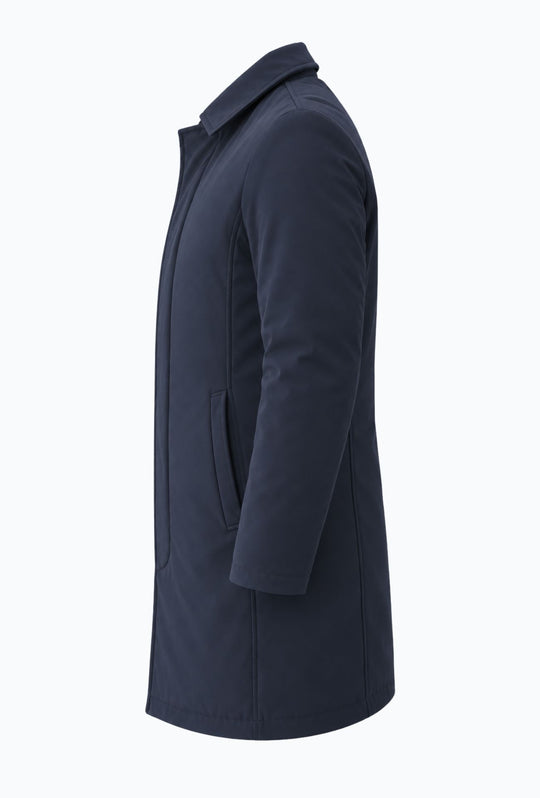 Trench Uomo invernale Double Face Tessuto tecnico  misto lana - BLU NAVY