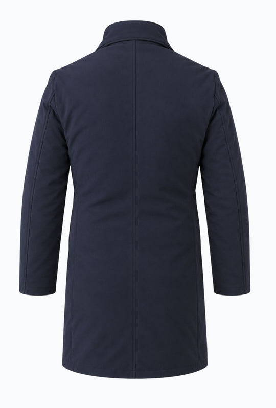 Trench Uomo invernale Double Face Tessuto tecnico  misto lana - BLU NAVY