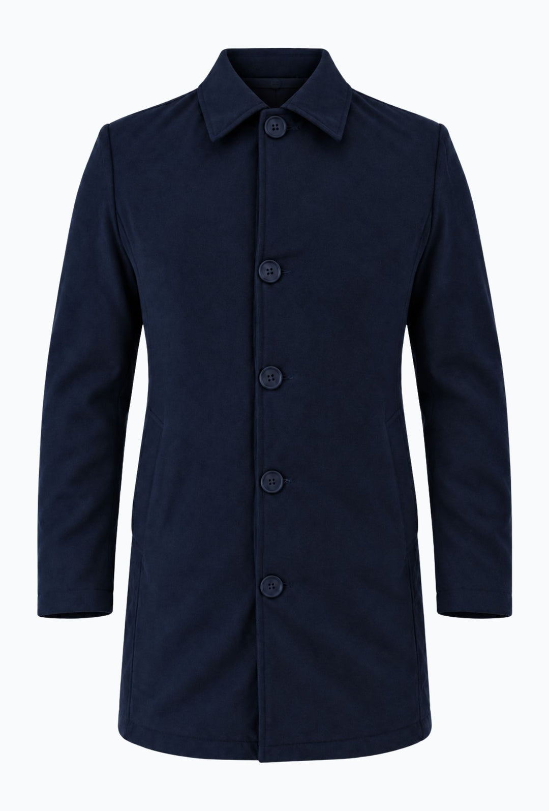 Trench Uomo invernale Double Face Tessuto tecnico  misto lana - BLU NAVY
