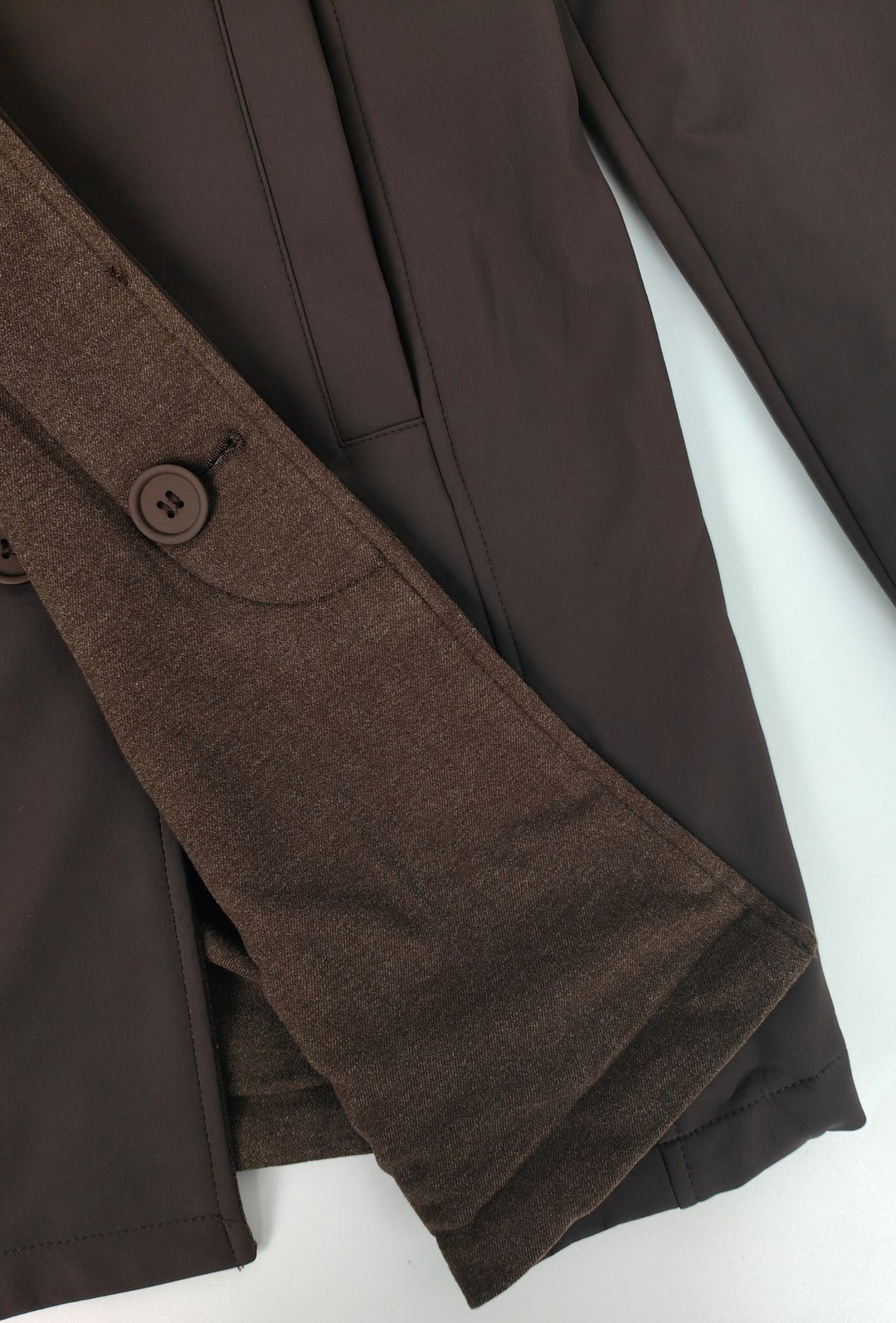 Trench Uomo invernale Double Face Tessuto tecnico  misto lana - MORO
