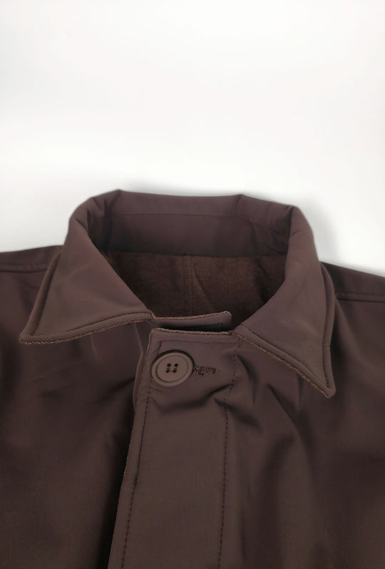 Trench Uomo invernale Double Face Tessuto tecnico  misto lana - MORO