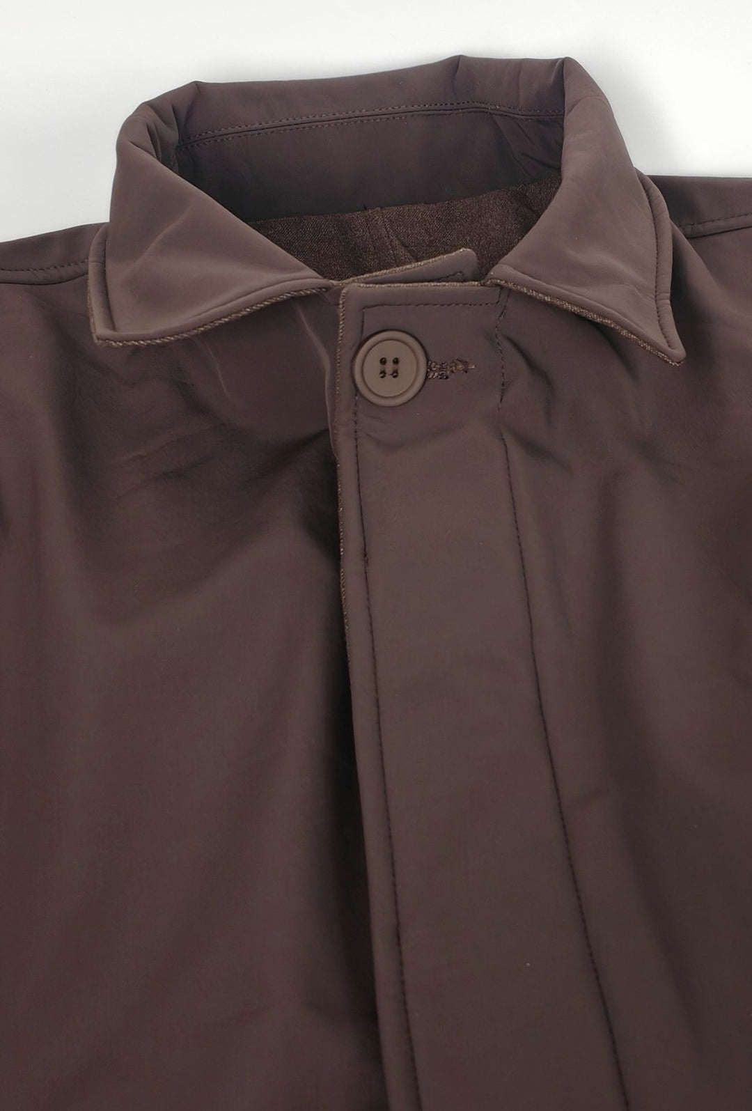 Trench Uomo invernale Double Face Tessuto tecnico  misto lana - MORO