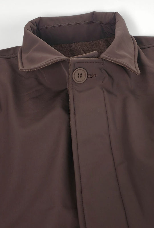 Trench Uomo invernale Double Face Tessuto tecnico  misto lana - MORO