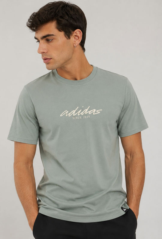 T-Shirt ADIDAS girocollo scritta centrale stampata colore bianco Regular Fit- SAME
