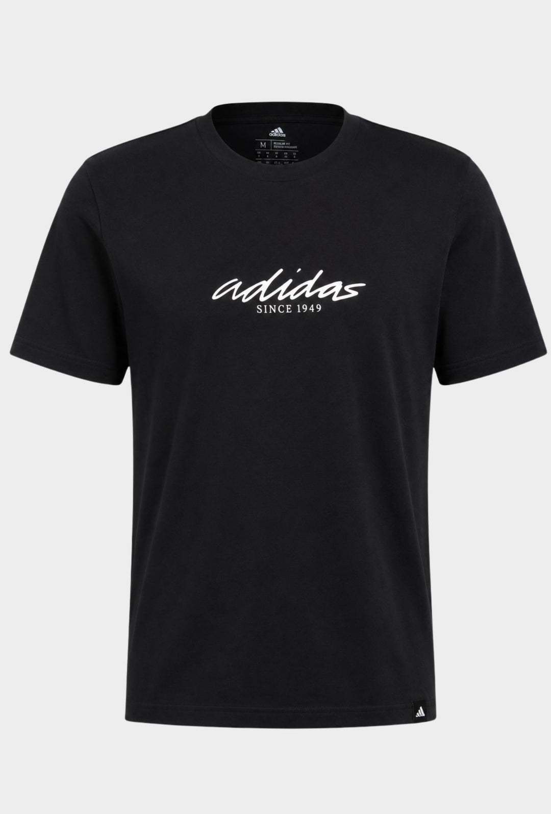 T-Shirt ADIDAS girocollo scritta centrale stampata colore bianco Regular Fit- NERO