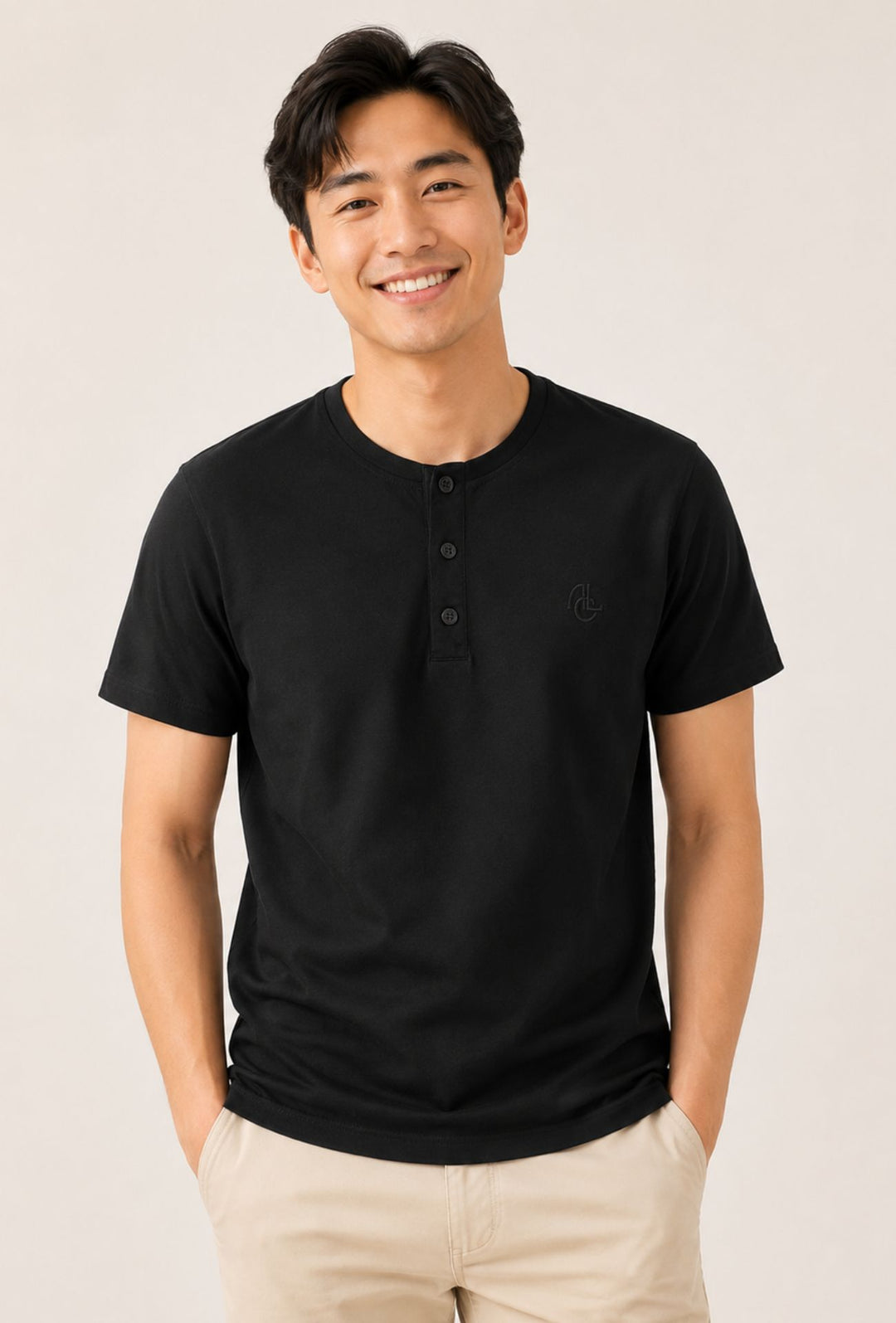 T-shirt Uomo Collo Serafino Aleandro La Corte - NERO