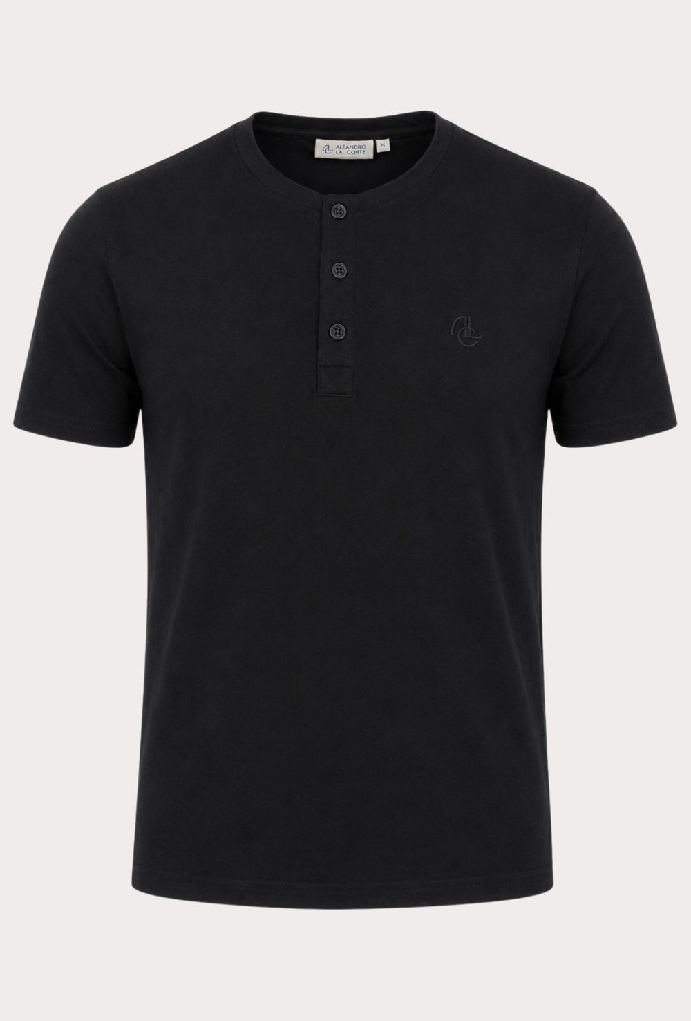 T-shirt Uomo Collo Serafino Aleandro La Corte - NERO