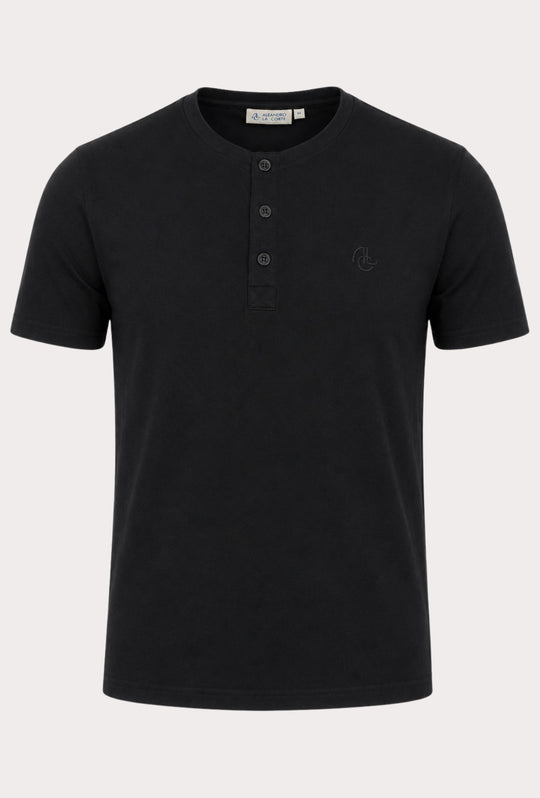 T-shirt Uomo Collo Serafino Aleandro La Corte - NERO
