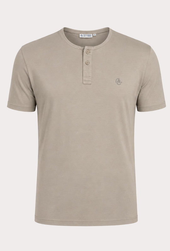 T-shirt Uomo Collo Serafino Aleandro La Corte - BEIGE