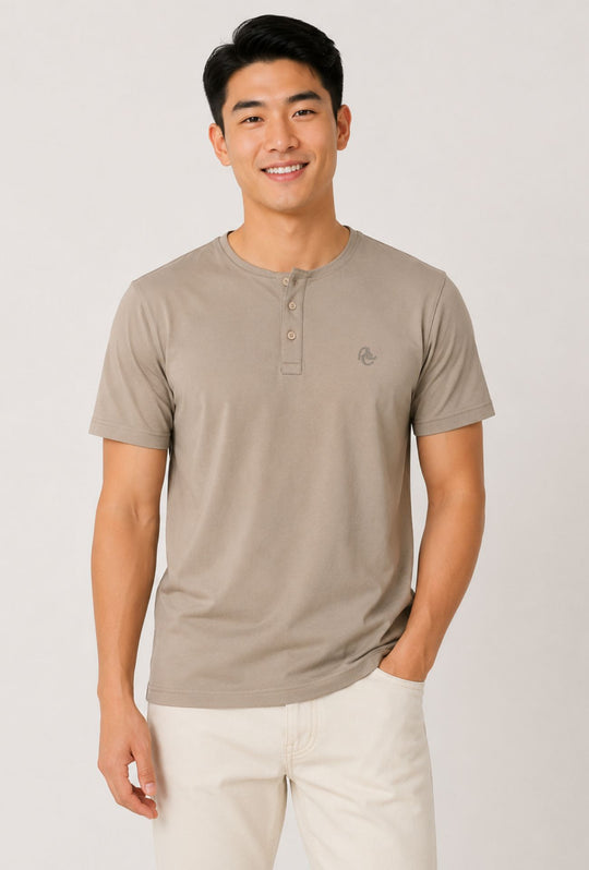T-shirt Uomo Collo Serafino Aleandro La Corte - BEIGE