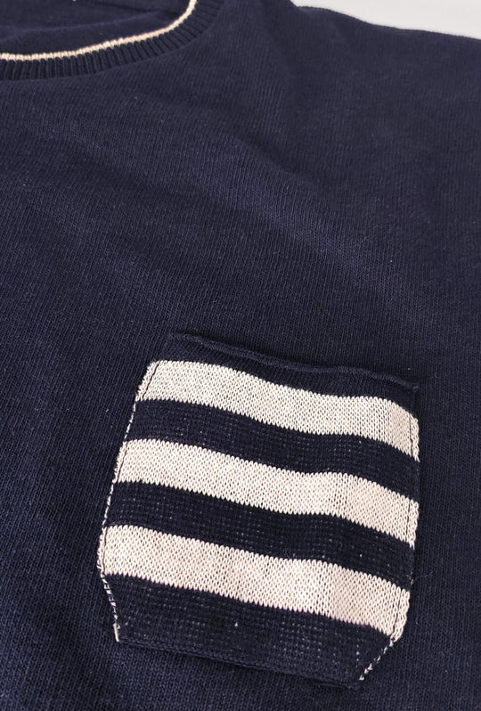 T- Shirt Uomo Con Taschino A Righe DRESSERD- BLU NAVY
