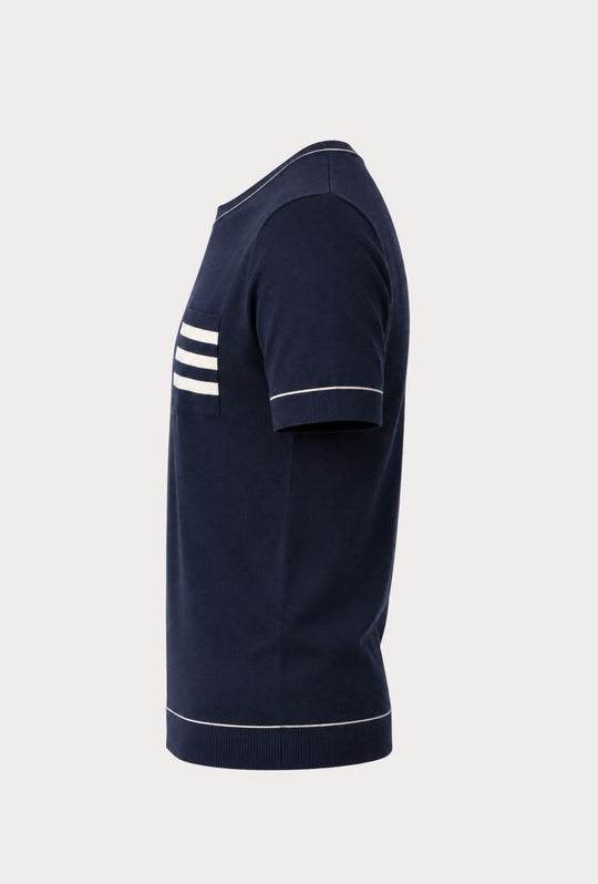T- Shirt Uomo Con Taschino A Righe DRESSERD- BLU NAVY