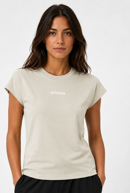 T-Shirt Donna Adidas in Cotone 100%- BEIGE