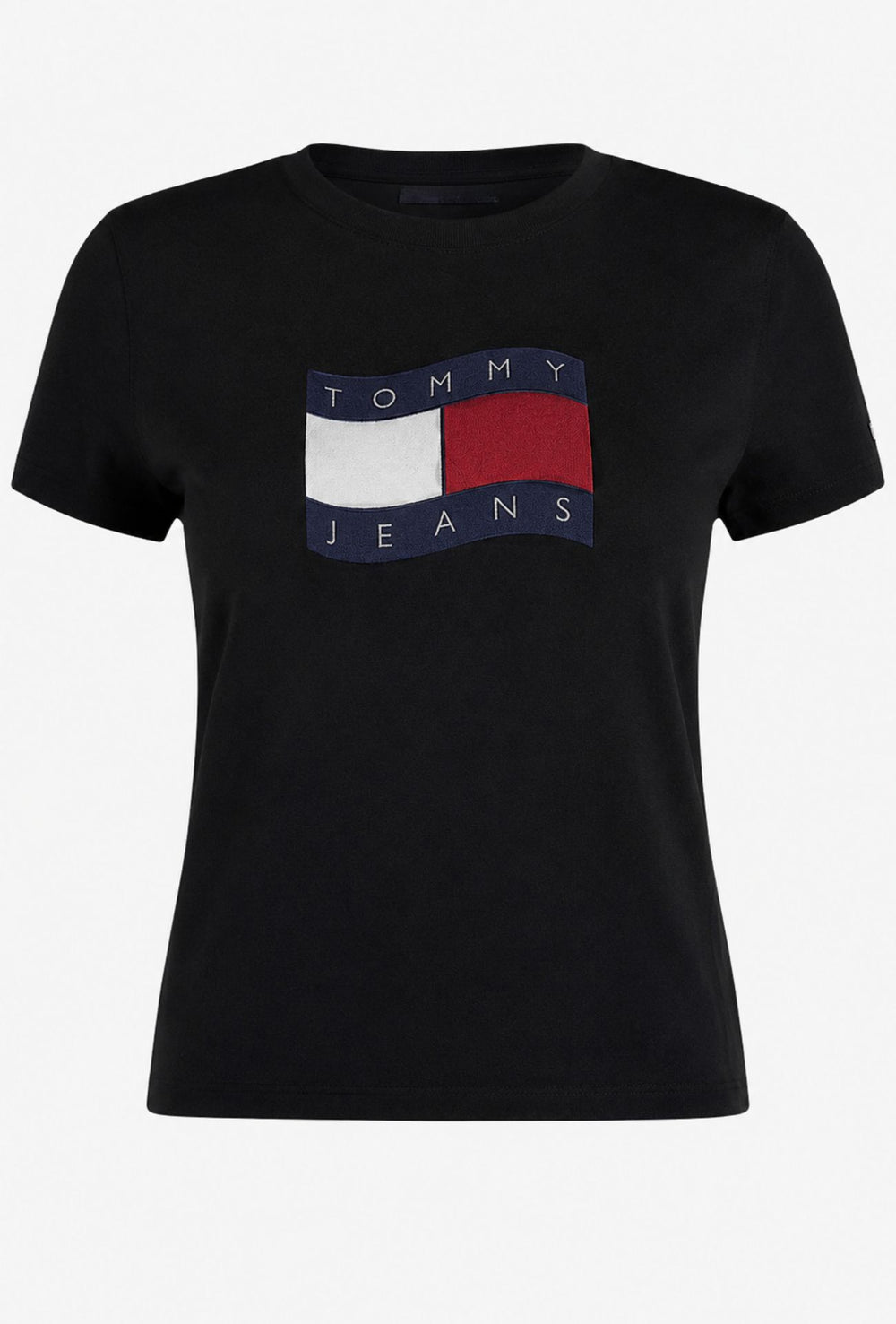 T-shirt Donna TOMMY JEANS 100% cotone Slim Fit- NERO