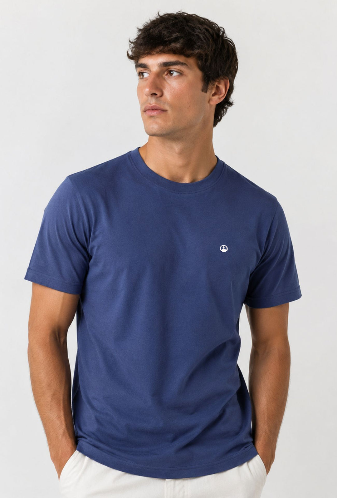 T-Shirt Uomo  in 100% Cotone con Logo Ricamato-DRESSERD- AVIO