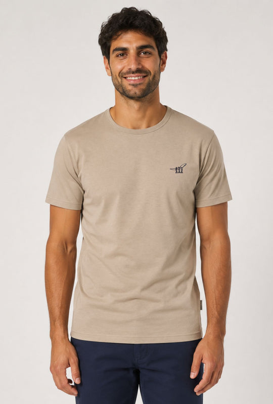 T-Shirt Uomo Girocollo HENRY COTTON'S 100% Cotone - BEIGE