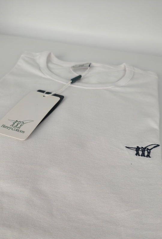 T-Shirt Uomo Girocollo HENRY COTTON'S 100% Cotone - BIANCO