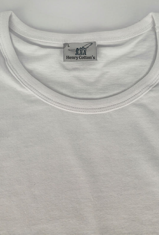 T-Shirt Uomo Girocollo HENRY COTTON'S 100% Cotone - BIANCO