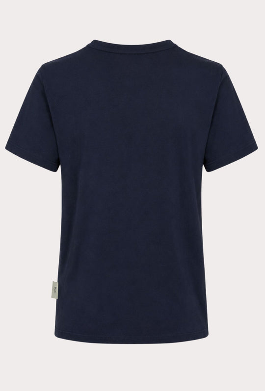 T-Shirt Uomo girocollo LIU.JO in cotone  con logo minimal Lato cuore- DARK BLUE