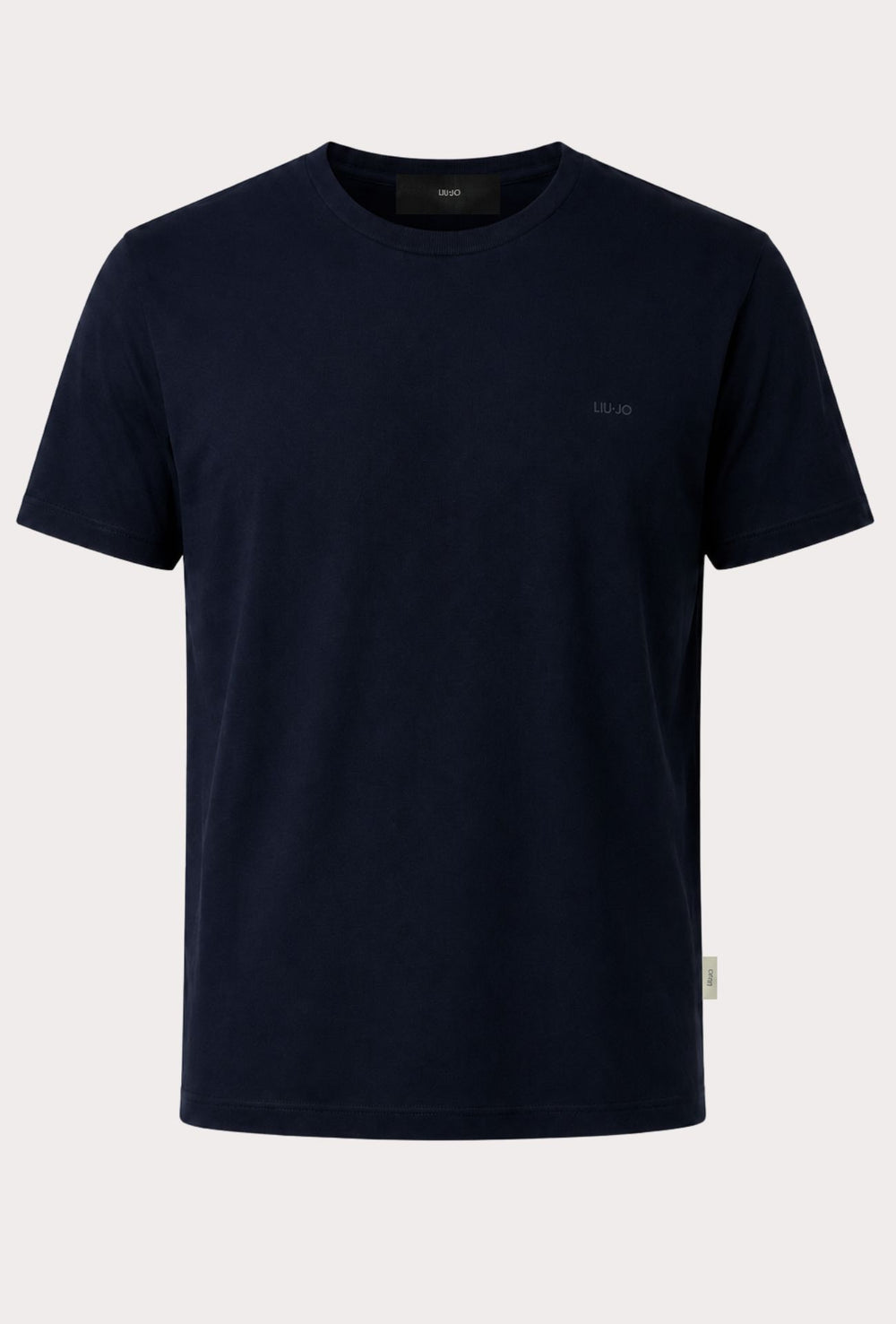 T-Shirt Uomo girocollo LIU.JO in cotone  con logo minimal Lato cuore- DARK BLUE