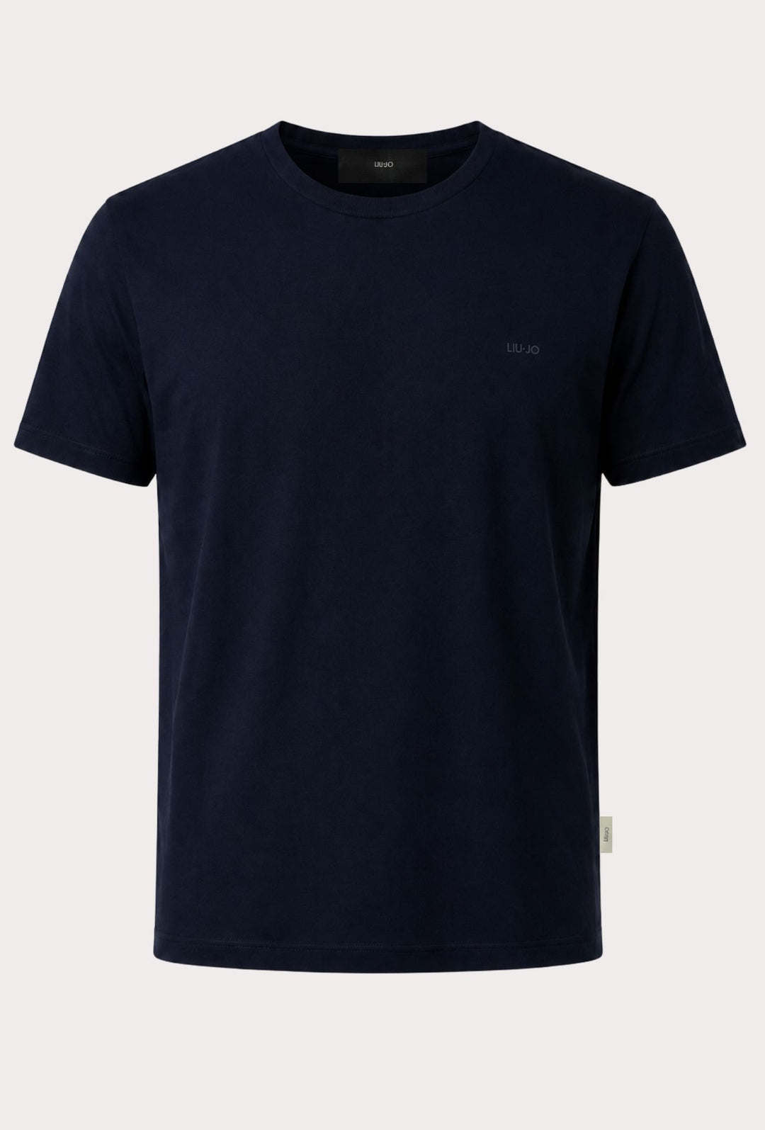 T-Shirt Uomo girocollo LIU.JO in cotone  con logo minimal Lato cuore- DARK BLUE