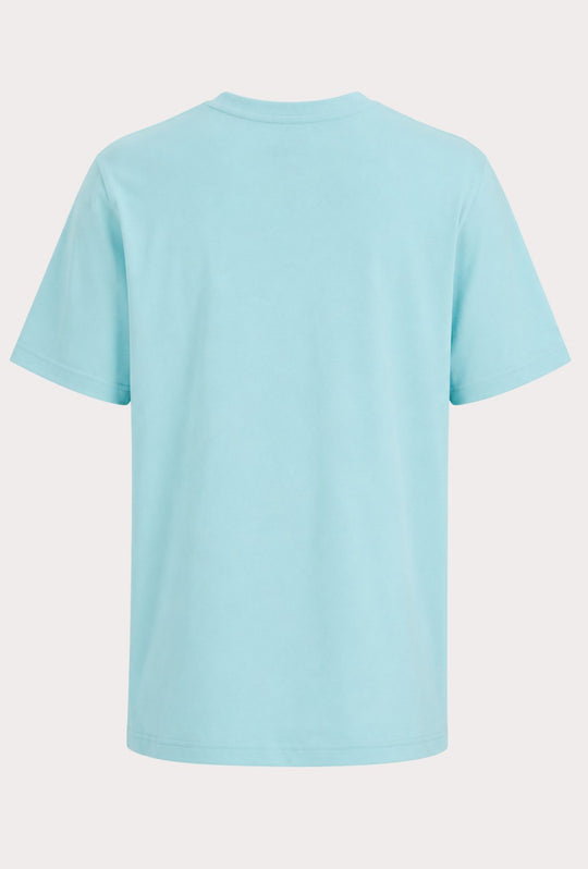 T-Shirt Uomo Regular Fit in Cotone Stretch HUGO BOSS Logo Gommato lato cuore- CELESTE