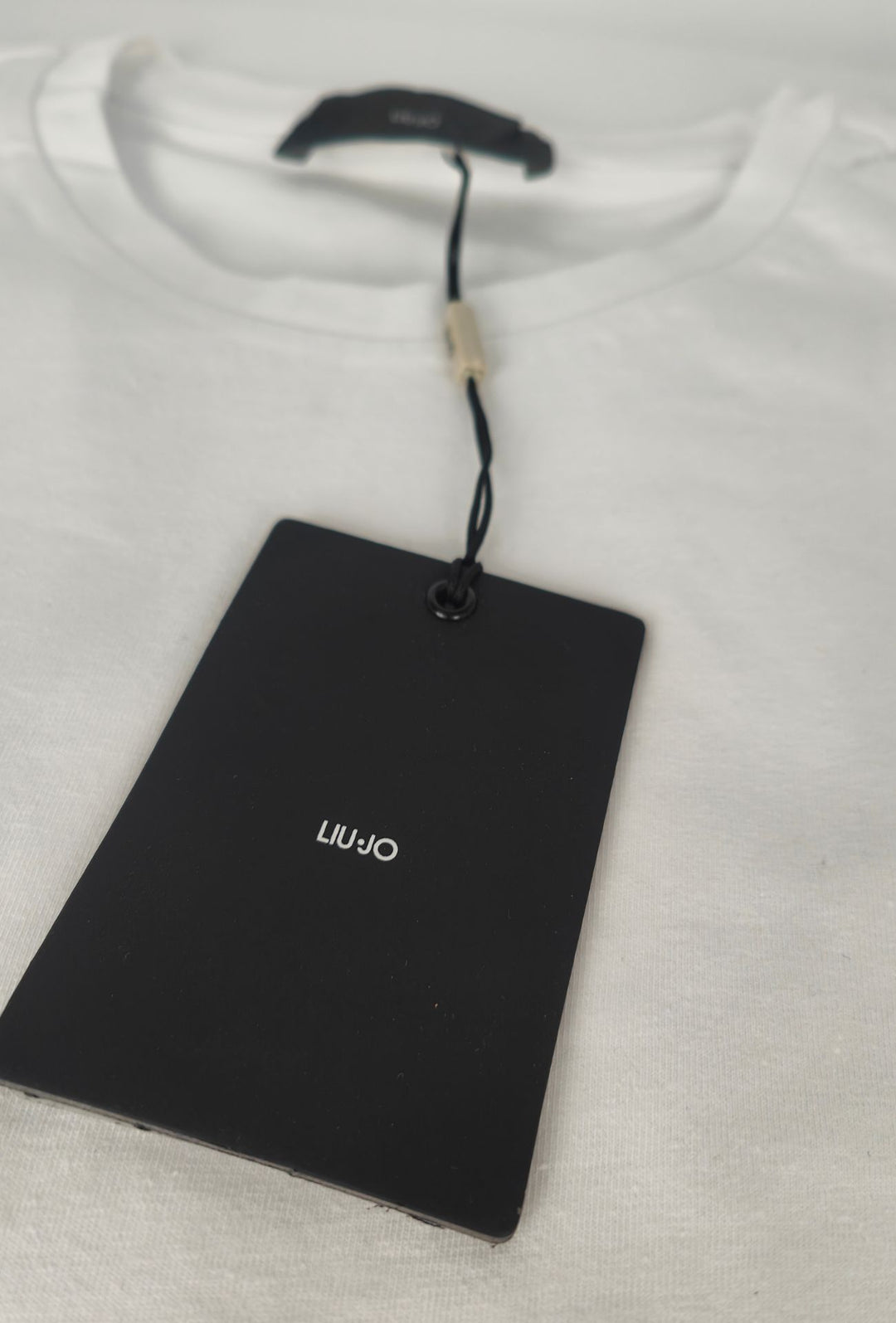 T-Shirt Uomo girocollo LIU.JO in cotone  con logo minimal Lato cuore- BIANCO