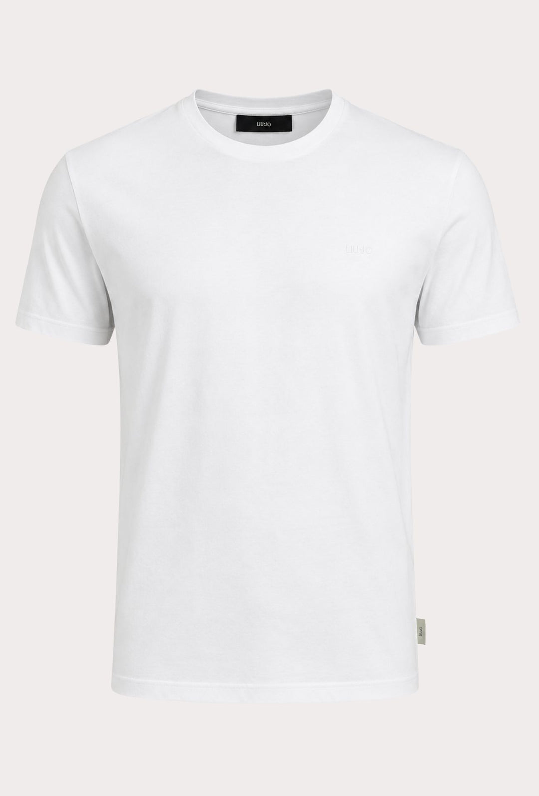 T-Shirt Uomo girocollo LIU.JO in cotone  con logo minimal Lato cuore- BIANCO