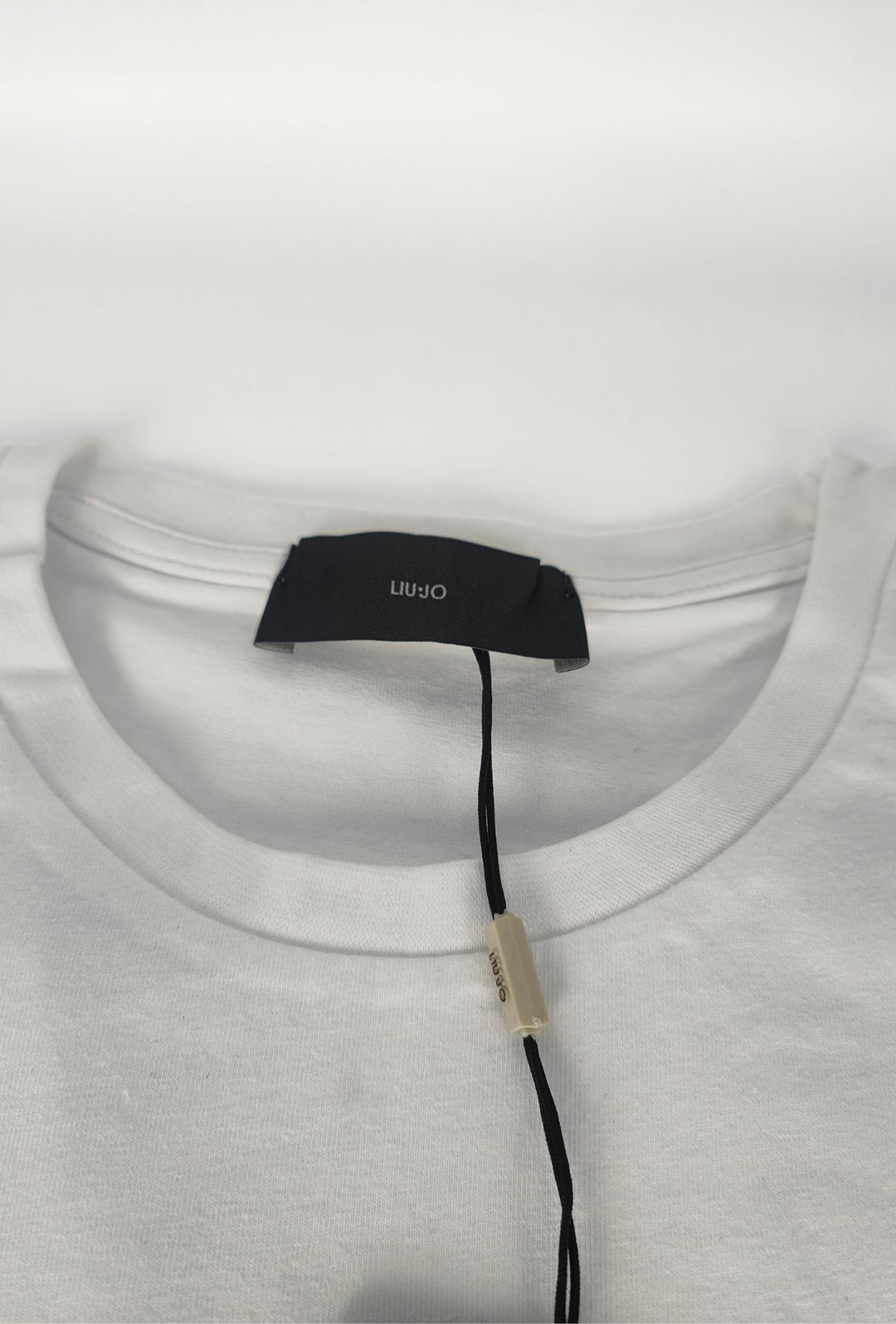 T-Shirt Uomo girocollo LIU.JO in cotone  con logo minimal Lato cuore- BIANCO