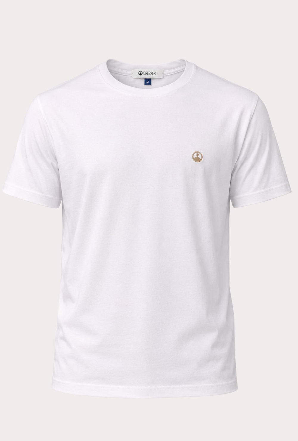 T-Shirt Uomo  in 100% Cotone con Logo Ricamato-DRESSERD- BIANCO