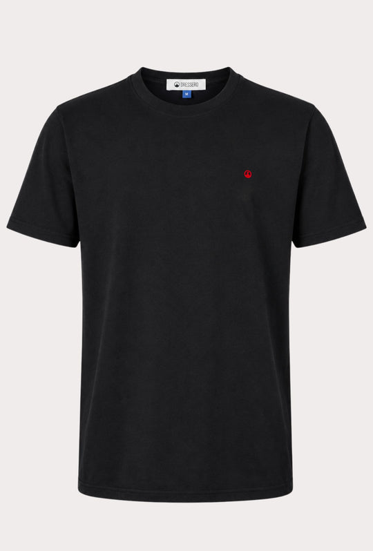 T-Shirt Uomo  in 100% Cotone con Logo Ricamato-DRESSERD- NERO