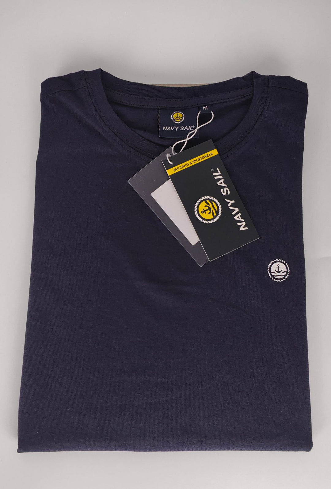 T-shirt Uomo Girocollo con Logo Stampato lato cuore NAVY SAIL in cotone- DARK BLUE