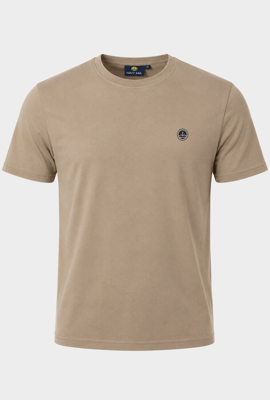 T-shirt Uomo Girocollo con Logo Stampato lato cuore NAVY SAIL in cotone- DESERTO