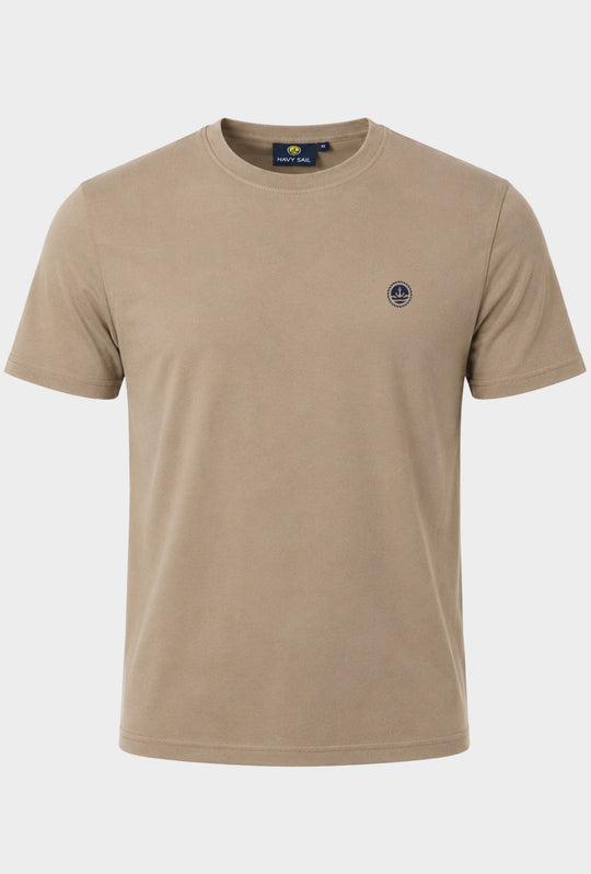 T-shirt Uomo Girocollo con Logo Stampato lato cuore NAVY SAIL in cotone- DESERTO
