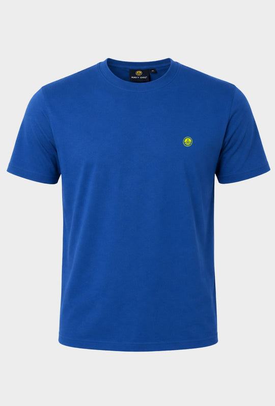T-shirt Uomo Girocollo con Logo Stampato lato cuore NAVY SAIL in cotone- OCEANO