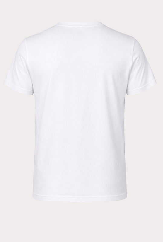 T-Shirt Uomo P-CLUB  100% Cotone con Logo Ricamato A Rilievo Centrale- BIANCO