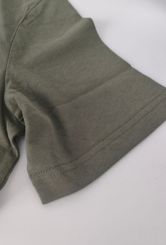 T-Shirt Uomo P-CLUB  100% Cotone con Logo Ricamato A Rilievo Centrale- VERDE MILITARE