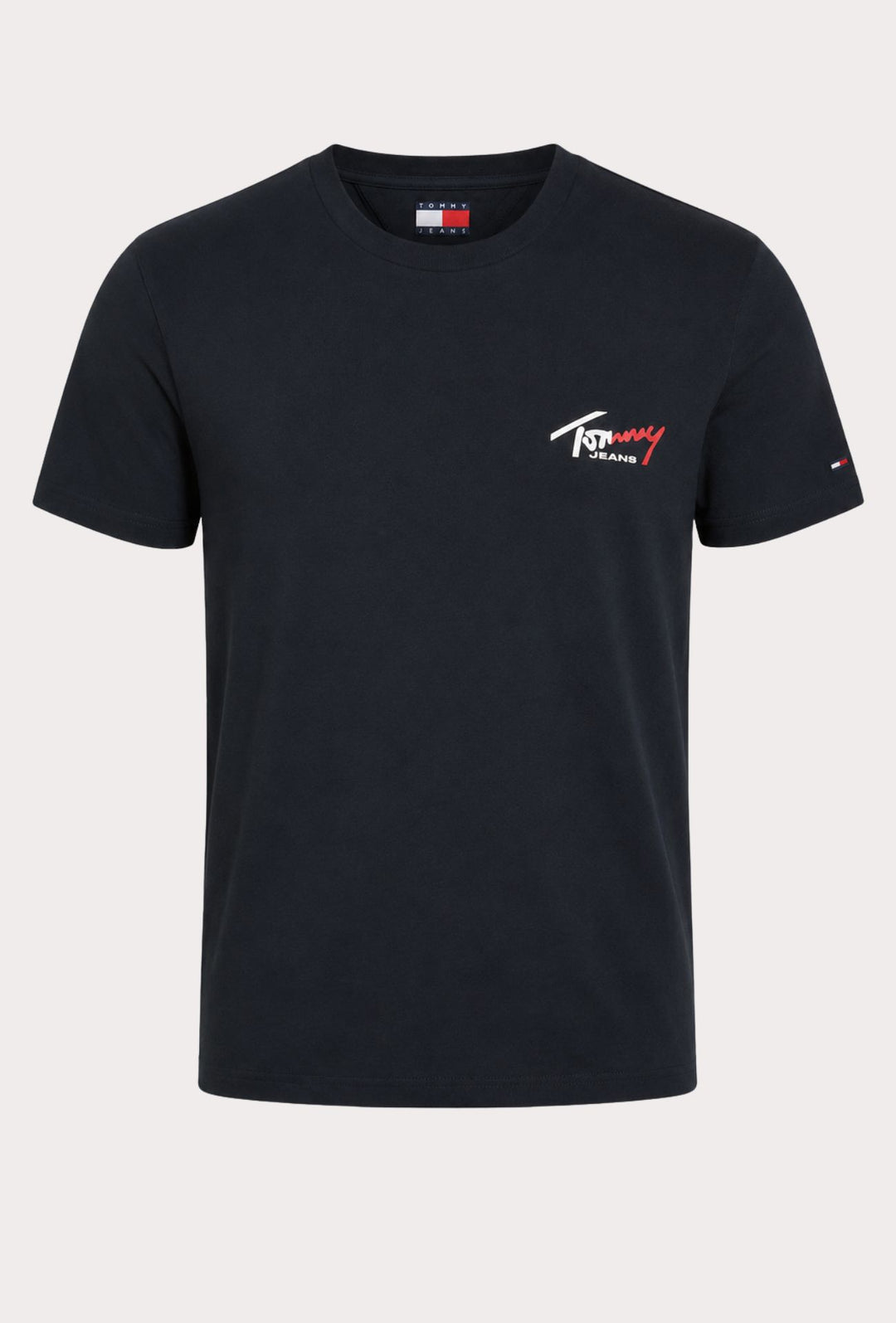 T-Shirt Uomo TOMMY JEANS Regular Fit Logo Stampato Lato Cuore- NERO