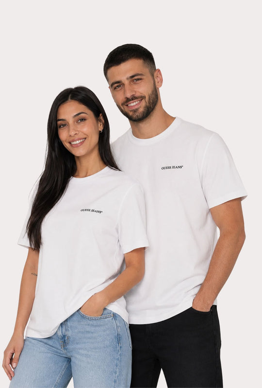 T- Shirt GUESS UNISEX 100% cotone- BIANCO