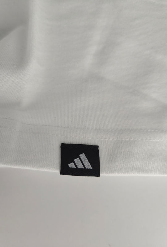 T-Shirt ADIDAS girocollo scritta centrale stampata colore beige Regular Fit- BIANCO