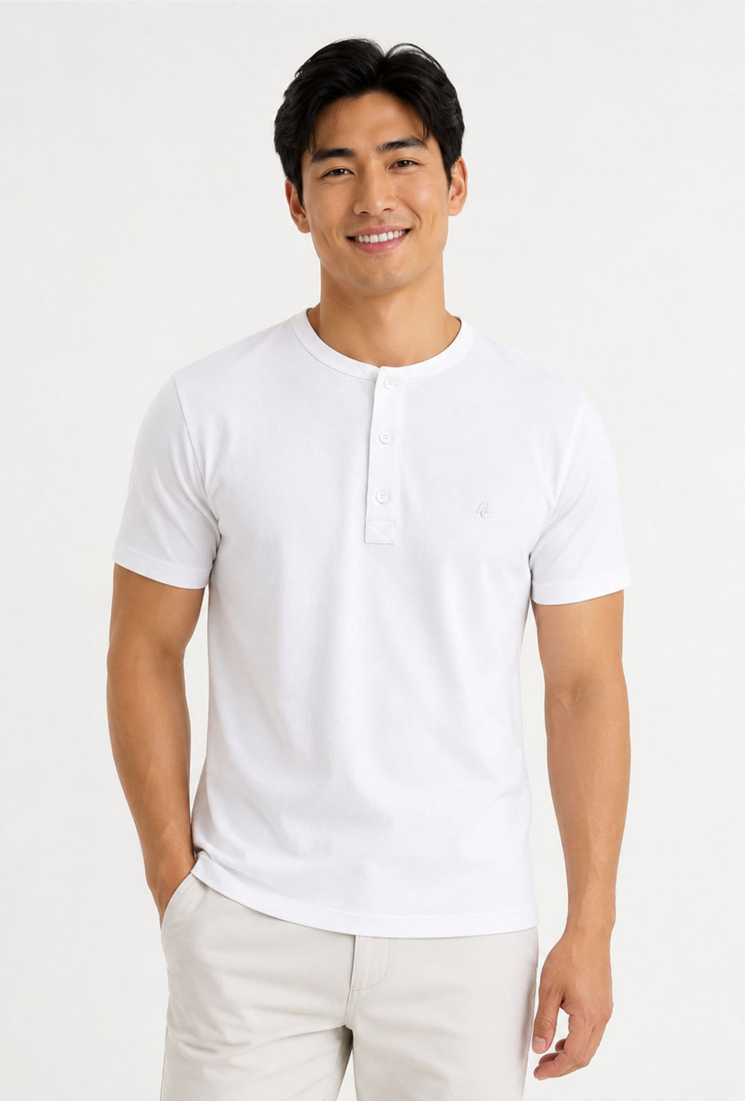 T-shirt Uomo Collo Serafino Aleandro La Corte -BIANCO