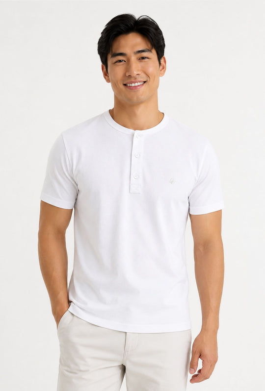 T-shirt Uomo Collo Serafino Aleandro La Corte -BIANCO