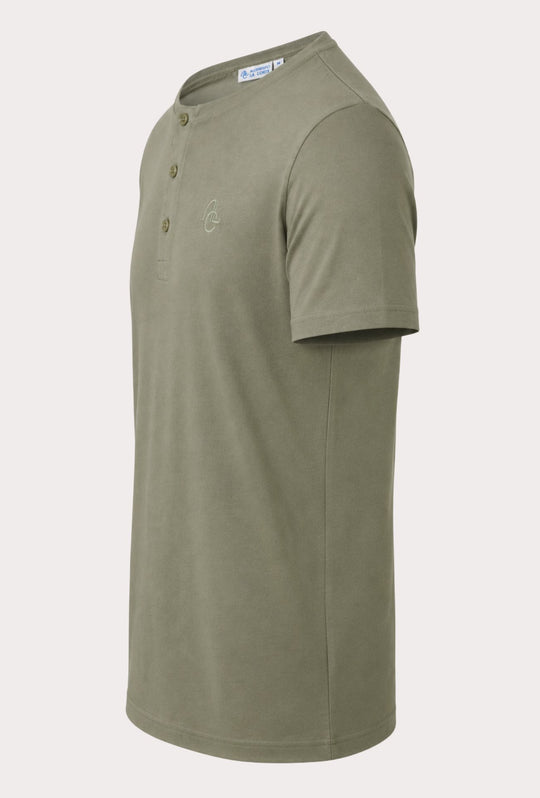 T-shirt Uomo Collo Serafino Aleandro La Corte -VERDE OLIVA