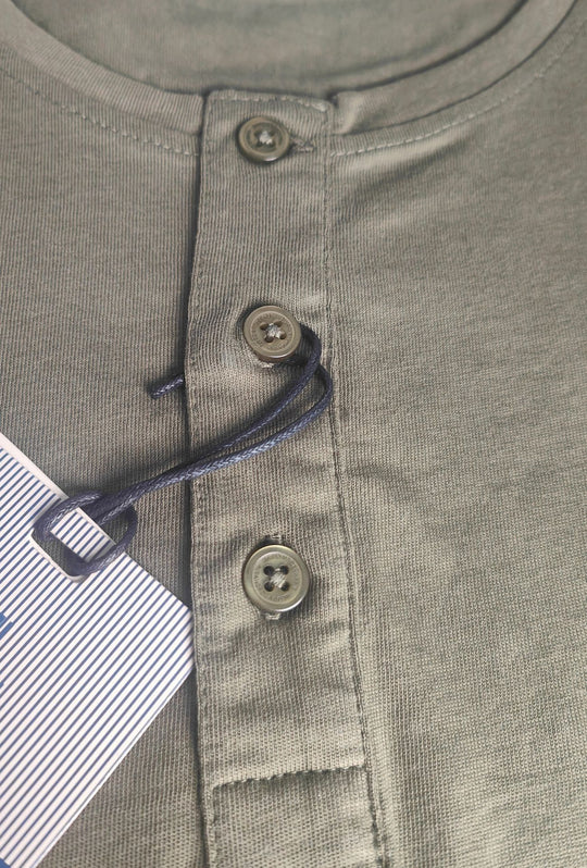 T-shirt Uomo Collo Serafino Aleandro La Corte -VERDE OLIVA