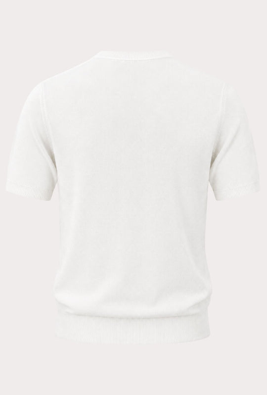 T- Shirt uomo Girocollo in maglia 100% Cotone trama lavorata DRESSERD- BIANCO